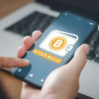 image showing B bitcoin coin